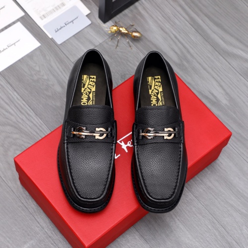 Replica Salvatore Ferragamo Leather Shoes For Men #1066157 $100.00 USD for Wholesale