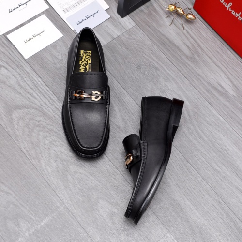 Replica Salvatore Ferragamo Leather Shoes For Men #1066158 $100.00 USD for Wholesale