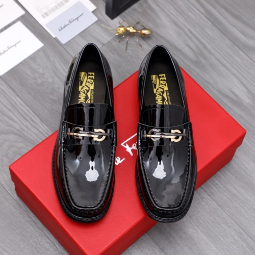 Replica Salvatore Ferragamo Leather Shoes For Men #1066159 $100.00 USD for Wholesale