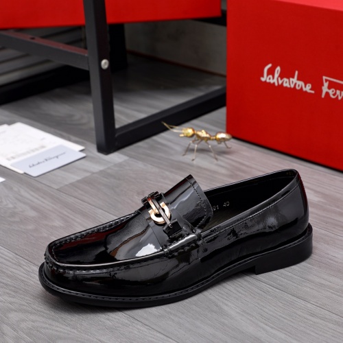 Replica Salvatore Ferragamo Leather Shoes For Men #1066159 $100.00 USD for Wholesale