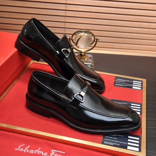 Replica Salvatore Ferragamo Leather Shoes For Men #1066854 $96.00 USD for Wholesale