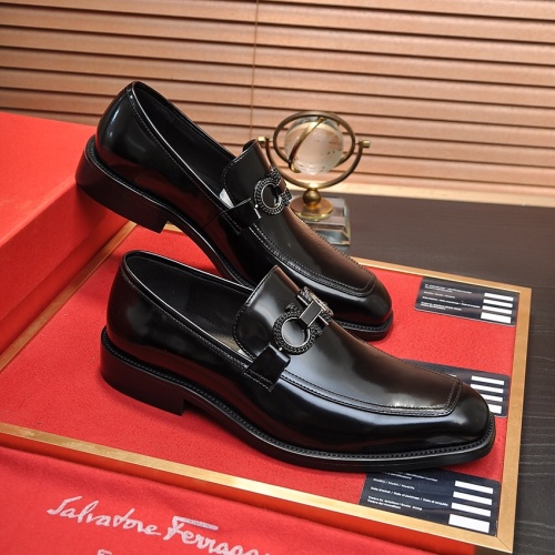 Replica Salvatore Ferragamo Leather Shoes For Men #1066855 $96.00 USD for Wholesale