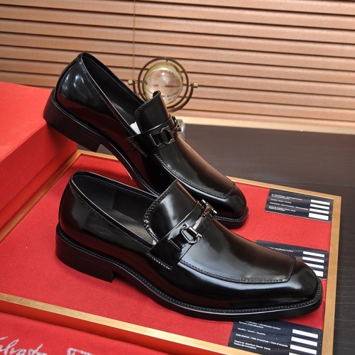 Replica Salvatore Ferragamo Leather Shoes For Men #1066859 $96.00 USD for Wholesale