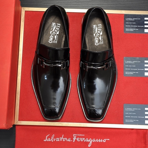 Replica Salvatore Ferragamo Leather Shoes For Men #1066860 $96.00 USD for Wholesale