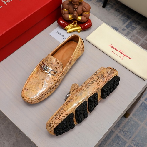 Replica Salvatore Ferragamo Leather Shoes For Men #1066868 $68.00 USD for Wholesale