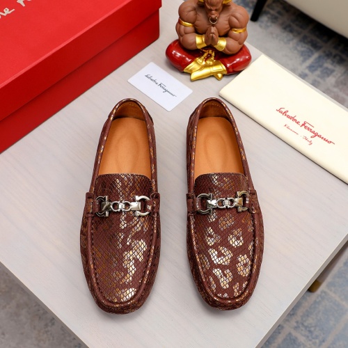 Replica Salvatore Ferragamo Leather Shoes For Men #1066869 $68.00 USD for Wholesale