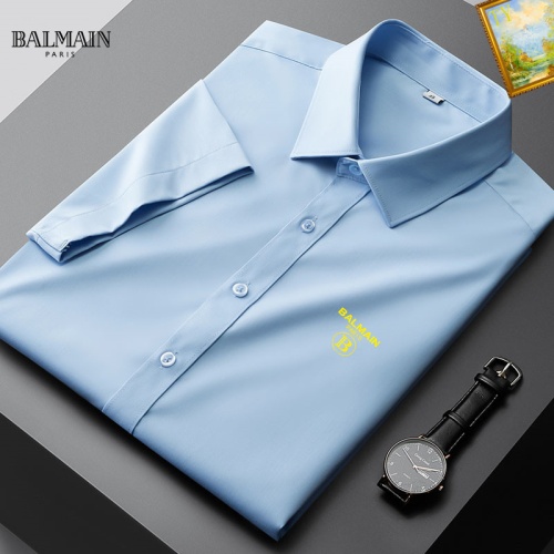 Replica Balmain Shirts Short Sleeved For Men #1069333 $38.00 USD for Wholesale