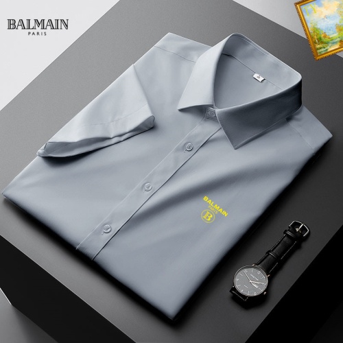 Replica Balmain Shirts Short Sleeved For Men #1069335, $38.00 USD, [ITEM#1069335], Replica Balmain Shirts outlet from China