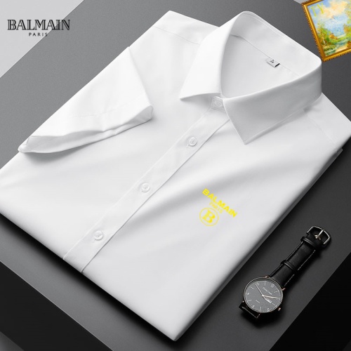 Replica Balmain Shirts Short Sleeved For Men #1069336, $38.00 USD, [ITEM#1069336], Replica Balmain Shirts outlet from China
