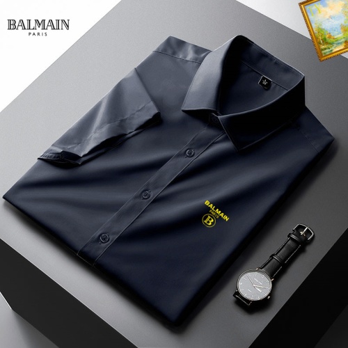 Replica Balmain Shirts Short Sleeved For Men #1069337, $38.00 USD, [ITEM#1069337], Replica Balmain Shirts outlet from China