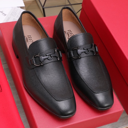Replica Salvatore Ferragamo Leather Shoes For Men #1070444 $125.00 USD for Wholesale