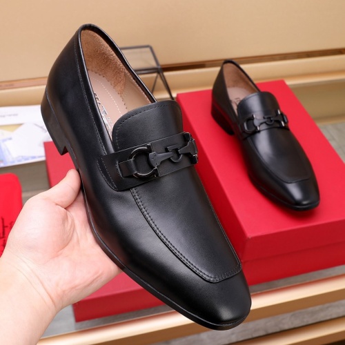 Replica Salvatore Ferragamo Leather Shoes For Men #1070445 $125.00 USD for Wholesale