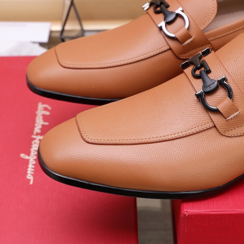 Replica Salvatore Ferragamo Leather Shoes For Men #1070448 $125.00 USD for Wholesale