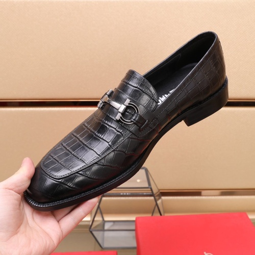 Replica Salvatore Ferragamo Leather Shoes For Men #1070453 $88.00 USD for Wholesale