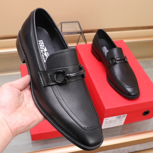 Replica Salvatore Ferragamo Leather Shoes For Men #1070454 $88.00 USD for Wholesale