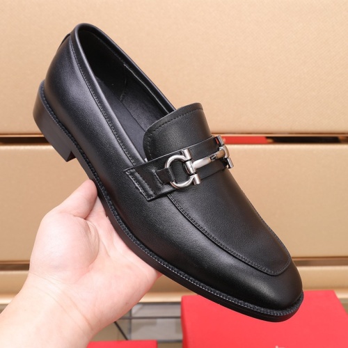 Replica Salvatore Ferragamo Leather Shoes For Men #1070455 $88.00 USD for Wholesale