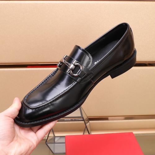 Replica Salvatore Ferragamo Leather Shoes For Men #1070456 $88.00 USD for Wholesale