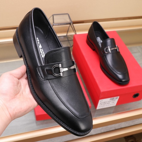 Replica Salvatore Ferragamo Leather Shoes For Men #1070458 $88.00 USD for Wholesale