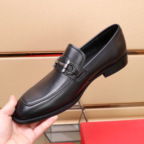 Replica Salvatore Ferragamo Leather Shoes For Men #1070458 $88.00 USD for Wholesale