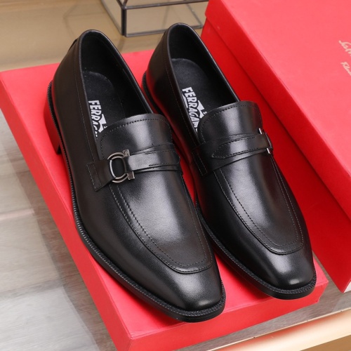 Replica Salvatore Ferragamo Leather Shoes For Men #1070460 $88.00 USD for Wholesale