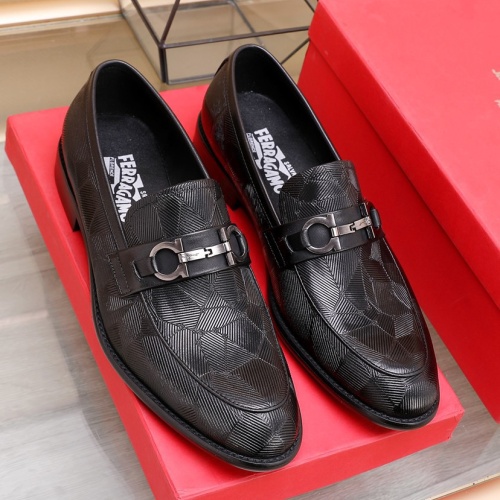 Replica Salvatore Ferragamo Leather Shoes For Men #1070461 $88.00 USD for Wholesale