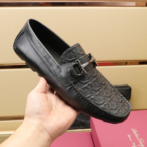Replica Salvatore Ferragamo Leather Shoes For Men #1070470 $130.00 USD for Wholesale