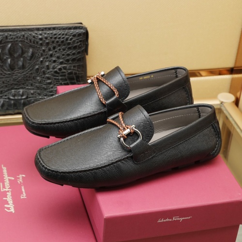 Replica Salvatore Ferragamo Leather Shoes For Men #1070473 $130.00 USD for Wholesale