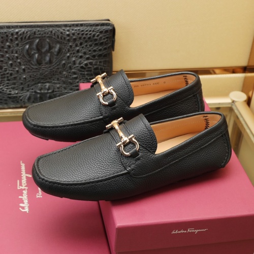 Replica Salvatore Ferragamo Leather Shoes For Men #1070478 $130.00 USD for Wholesale