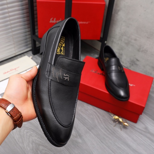 Replica Salvatore Ferragamo Leather Shoes For Men #1070668 $82.00 USD for Wholesale