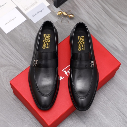 Replica Salvatore Ferragamo Leather Shoes For Men #1070669 $82.00 USD for Wholesale