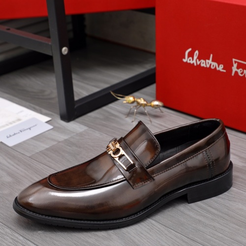 Replica Salvatore Ferragamo Leather Shoes For Men #1070672 $82.00 USD for Wholesale