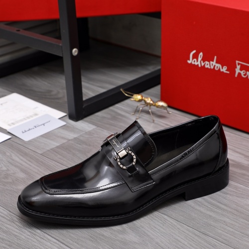 Replica Salvatore Ferragamo Leather Shoes For Men #1070676 $98.00 USD for Wholesale