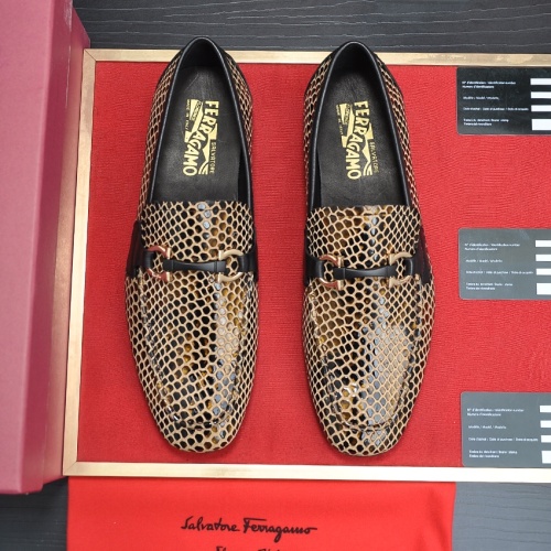 Replica Salvatore Ferragamo Leather Shoes For Men #1070680 $102.00 USD for Wholesale