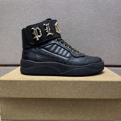 Replica Philipp Plein PP High Tops Shoes For Men #1073925 $130.00 USD for Wholesale