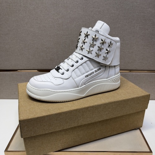 Replica Philipp Plein PP High Tops Shoes For Men #1073927 $130.00 USD for Wholesale