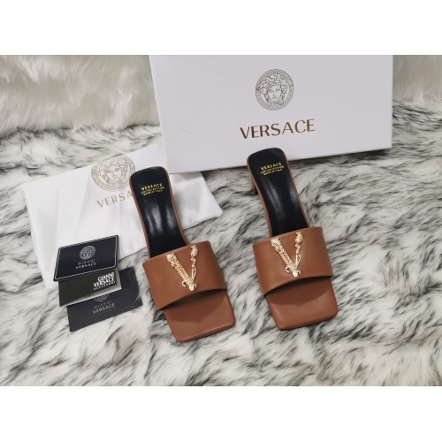 Replica Versace Slippers For Women #1074613 $82.00 USD for Wholesale