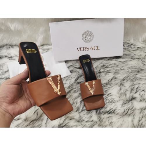 Replica Versace Slippers For Women #1074613 $82.00 USD for Wholesale