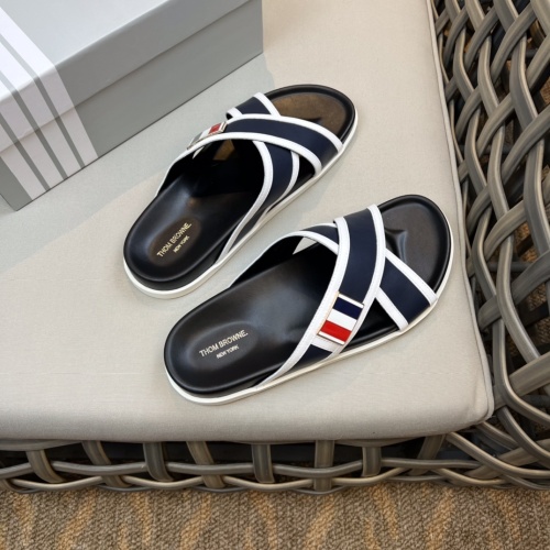 Replica Thom Browne Slippers For Men #1084778 $64.00 USD for Wholesale