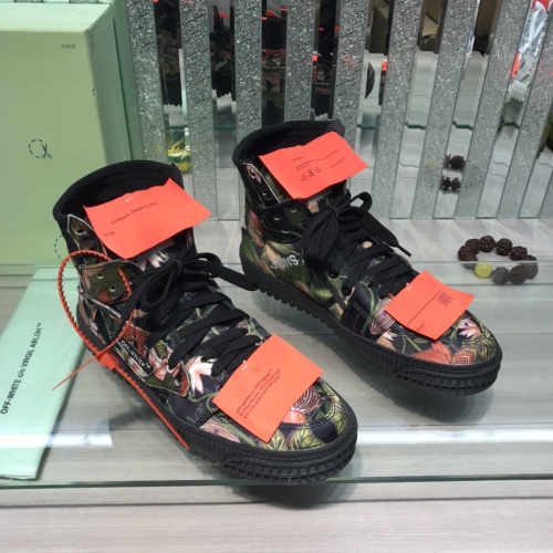 Replica Off-White High Tops Shoes For Men #1099205 $105.00 USD for Wholesale
