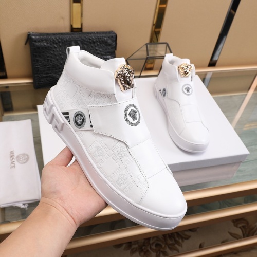 Replica Versace High Tops Shoes For Men #1099957 $92.00 USD for Wholesale
