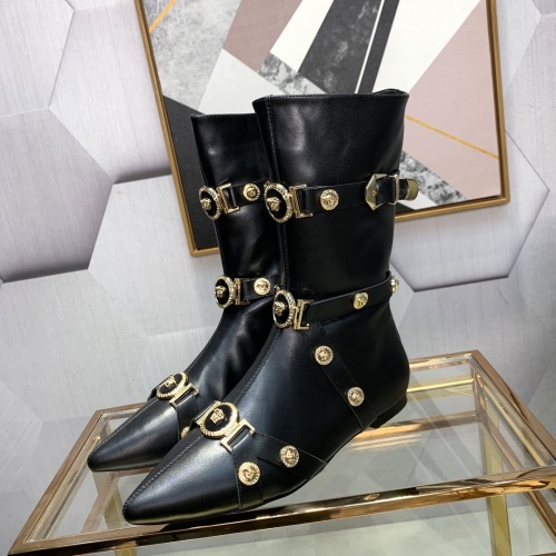 Replica Versace Boots For Women #1117370, $128.00 USD, [ITEM#1117370], Replica Versace Boots outlet from China