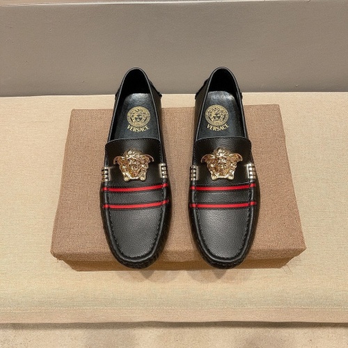 Replica Versace Leather Shoes For Men #1125701 $68.00 USD for Wholesale