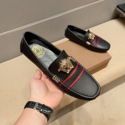 Replica Versace Leather Shoes For Men #1125701 $68.00 USD for Wholesale