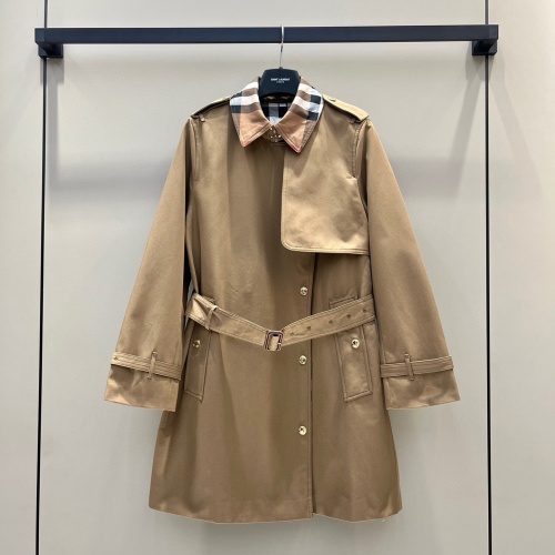 Replica Burberry Trench Coat Long Sleeved For Women #1127150, $125.00 USD, [ITEM#1127150], Replica Burberry Trench Coat outlet from China