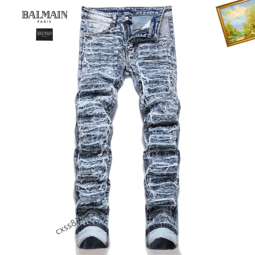 Replica Balmain Jeans For Men #1127345, $48.00 USD, [ITEM#1127345], Replica Balmain Jeans outlet from China