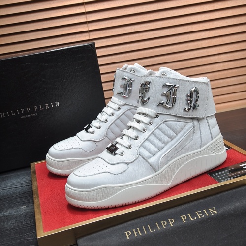 Replica Philipp Plein PP High Tops Shoes For Men #1134066, $130.00 USD, [ITEM#1134066], Replica Philipp Plein PP High Tops Shoes outlet from China