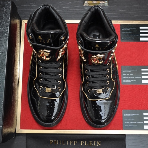 Replica Philipp Plein PP High Tops Shoes For Men #1134068 $130.00 USD for Wholesale