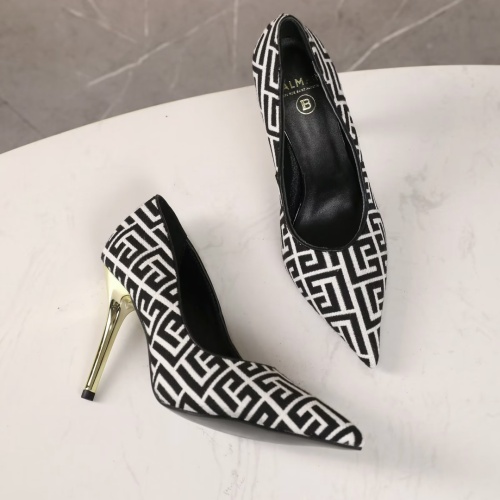 Replica Balmain High-Heeled Shoes For Women #1140146 $82.00 USD for Wholesale