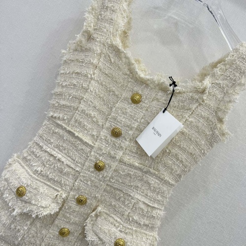 Replica Balmain Dresses Sleeveless For Women #1141382 $122.00 USD for Wholesale