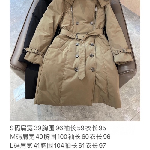 Replica Burberry Down Feather Coat Long Sleeved For Women #1141505 $280.99 USD for Wholesale